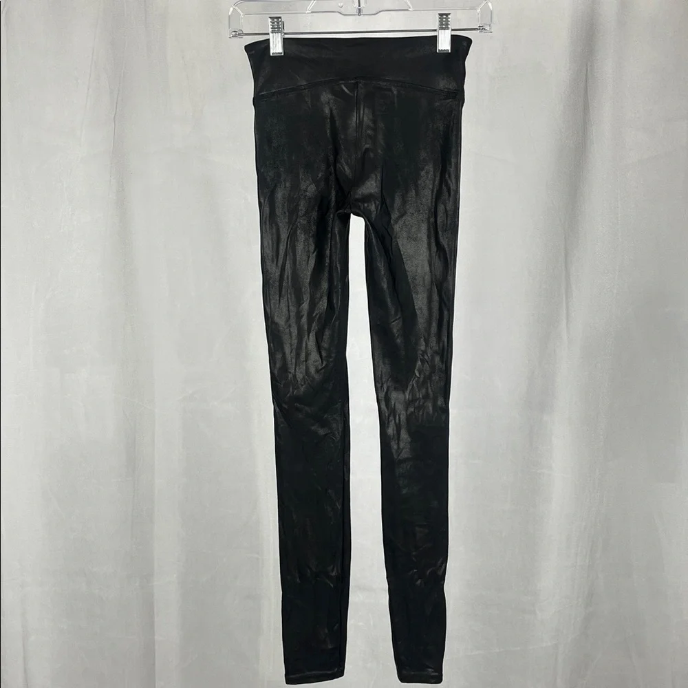Spanx Women's 20187R-Faux Leather Stripe Legging‎ in Black.